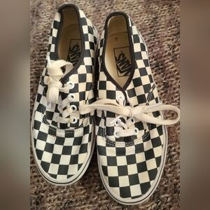 Vans Black and White Checkered Shoes Sz 6